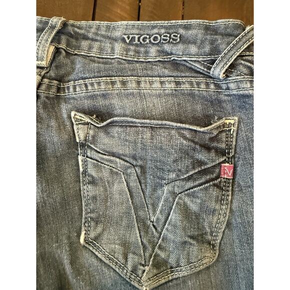 Vigoss Bootcut Jeans Women’s Size 27 27x33 Denim Stretch Distressed Raw Hem - Picture 9 of 16